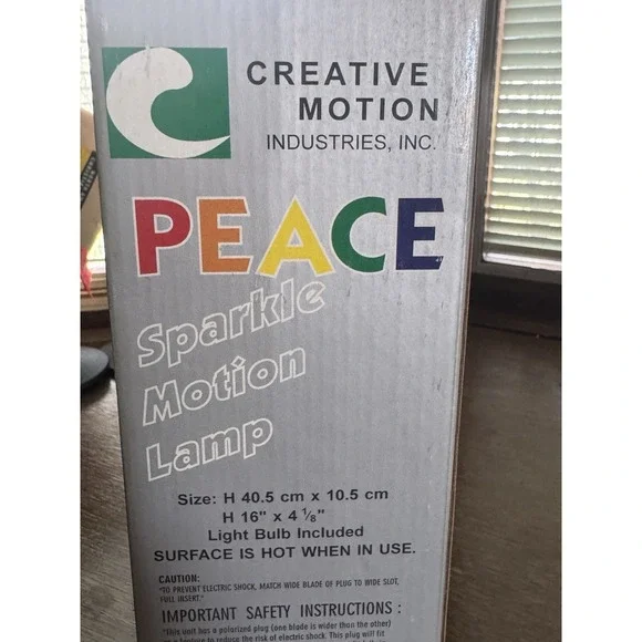 VTG PEACE by Creative Motion Sparkle Glitter Motion Lamp Green Liquid NIB - Picture 4 of 4